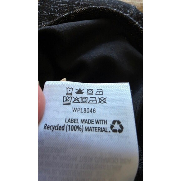 Alfani Plus 2X Black Metallic Sparkle Twist Front Top – Elegant Evening Blouse - Picture 6 of 7